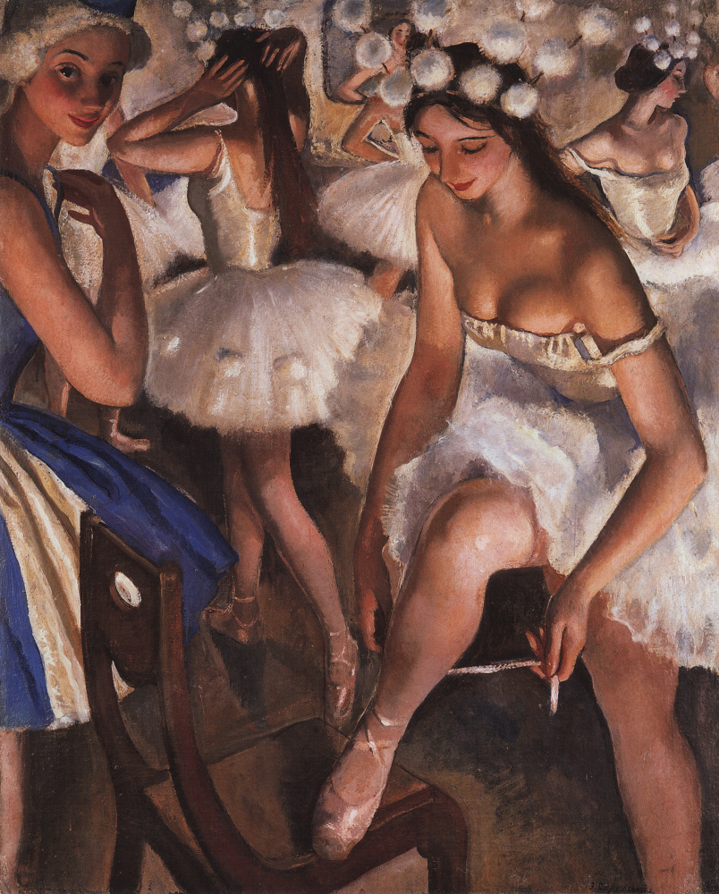 Zinaida Serebryakova. Baño de ballet. Los copos de nieve (El Cascanueces Ballet)