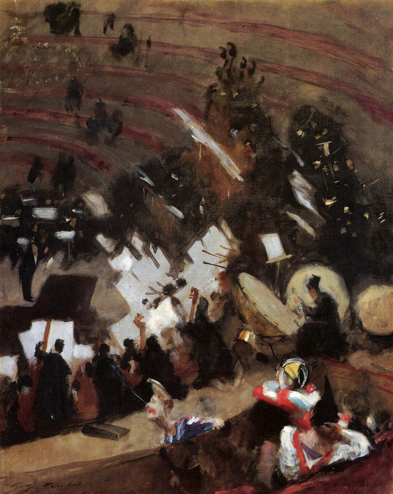 John Singer Sargent. Orchestra rehearsal in the circus