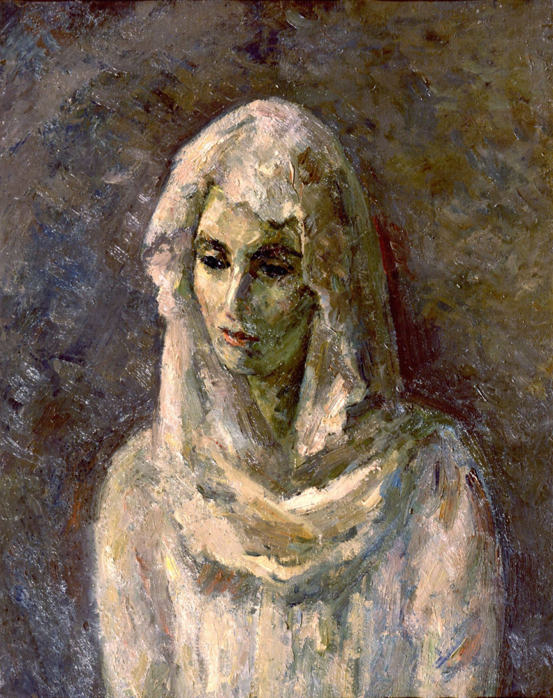 Robert Rafailovich Falk. In a white Shawl (a Portrait of A. Shchekin-Krotova)