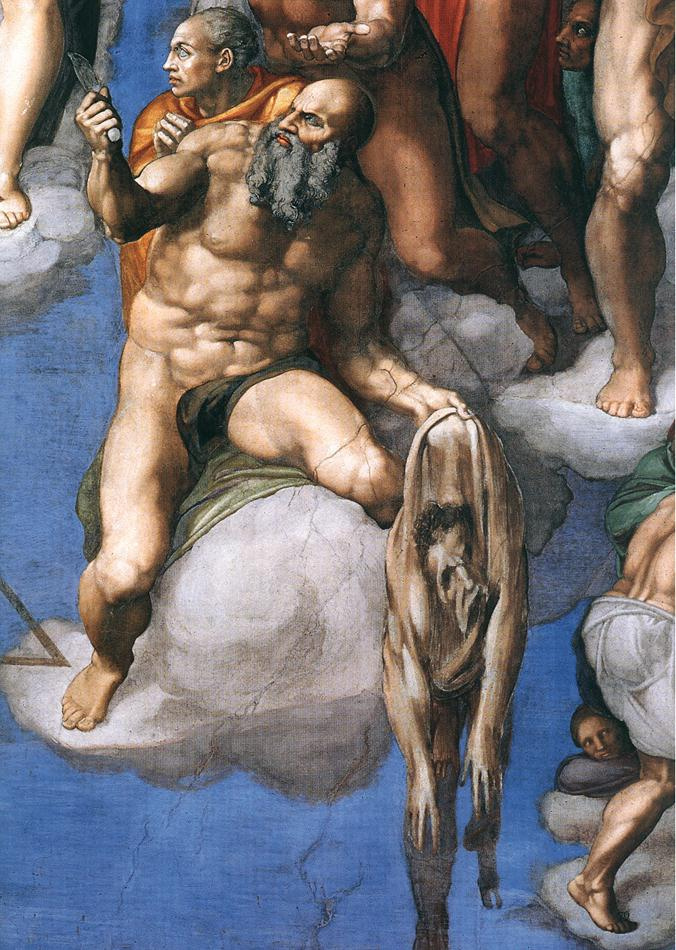 Michelangelo Buonarroti. Judgment. Saint Bartholomew