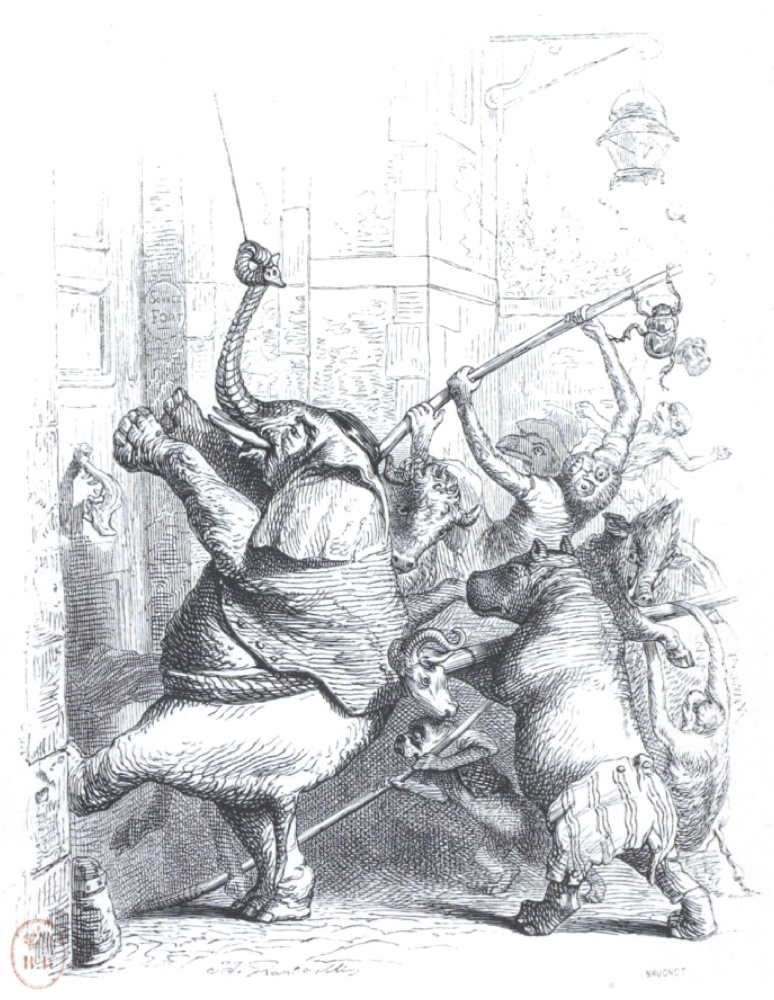 Jean Ignace Isidore Gérard Grandville. The people go ... "Scenes of public and private life of animals"