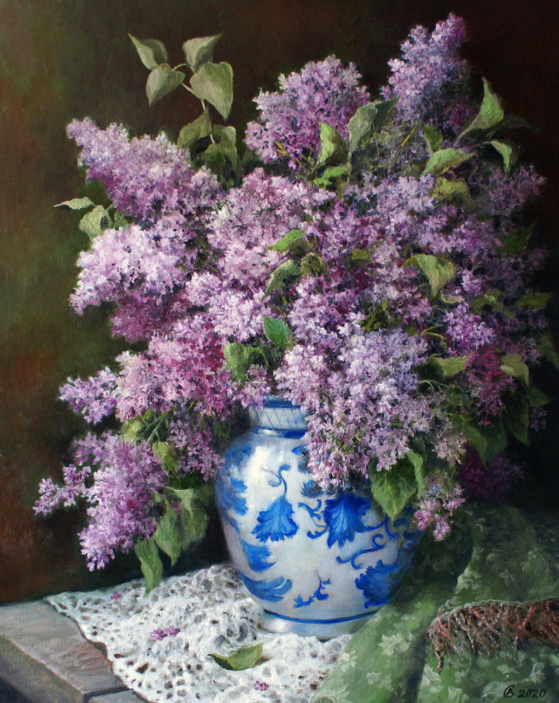 Сергей Владимирович Дорофеев. Still life with a bouquet of lilacs