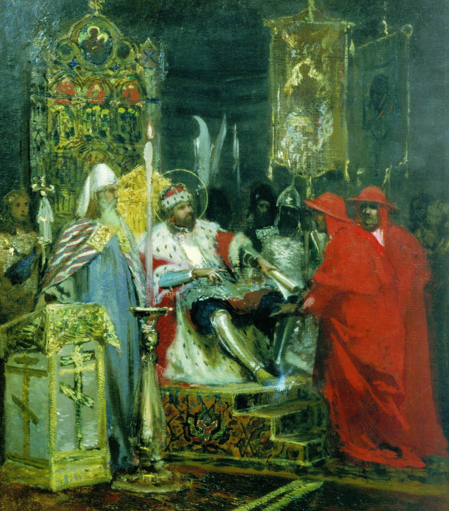 Генрих Ипполитович Семирадский. Alexander Nevsky accept papal legates