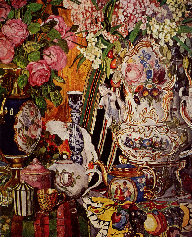 Alexander Yakovlevich Golovin. Porcelain and flowers