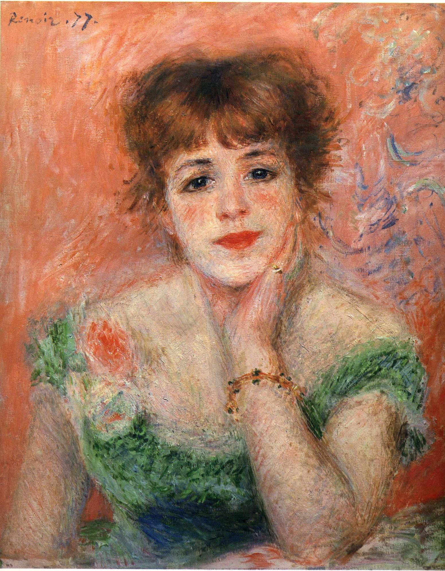 格安価格Renoir、PORTRAIT DE JEANNE SAMARY、希少画集画、新品額装付 人物画