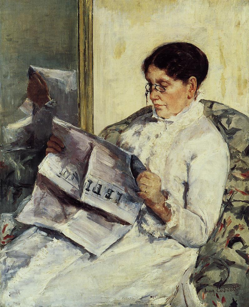 Mary Cassatt. Reading Le Figaro (portrait of the mother of the artist)