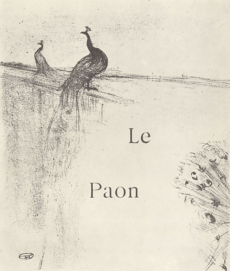 Henri de Toulouse-Lautrec. The illustration to the writing of Jules Renard's "Natural history." Peacock