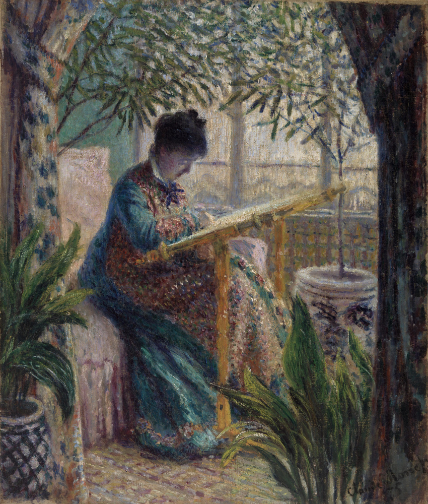 Claude Monet. Camille embroidering