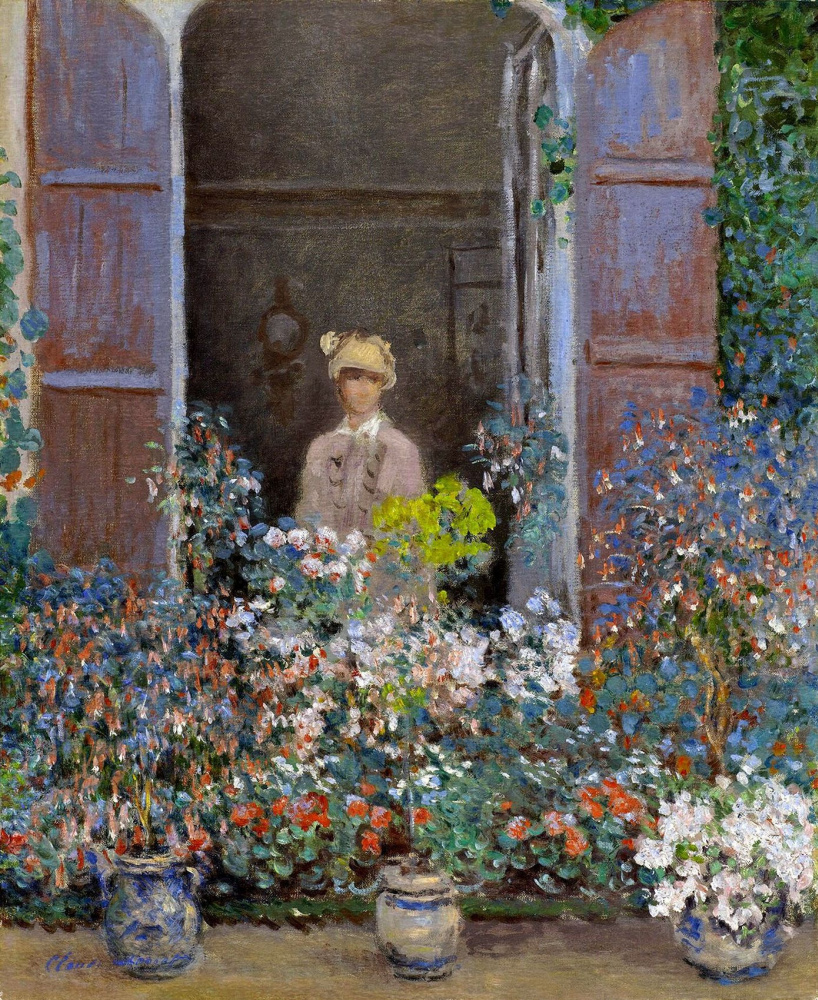 Claude Monet. Camille Monet at the window, Argenteuil