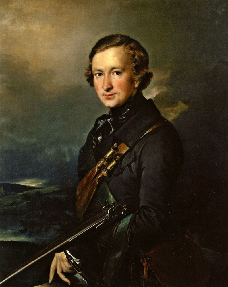 Vasily Tropinin. Portrait of Y. F. Samarin in the hunting dress