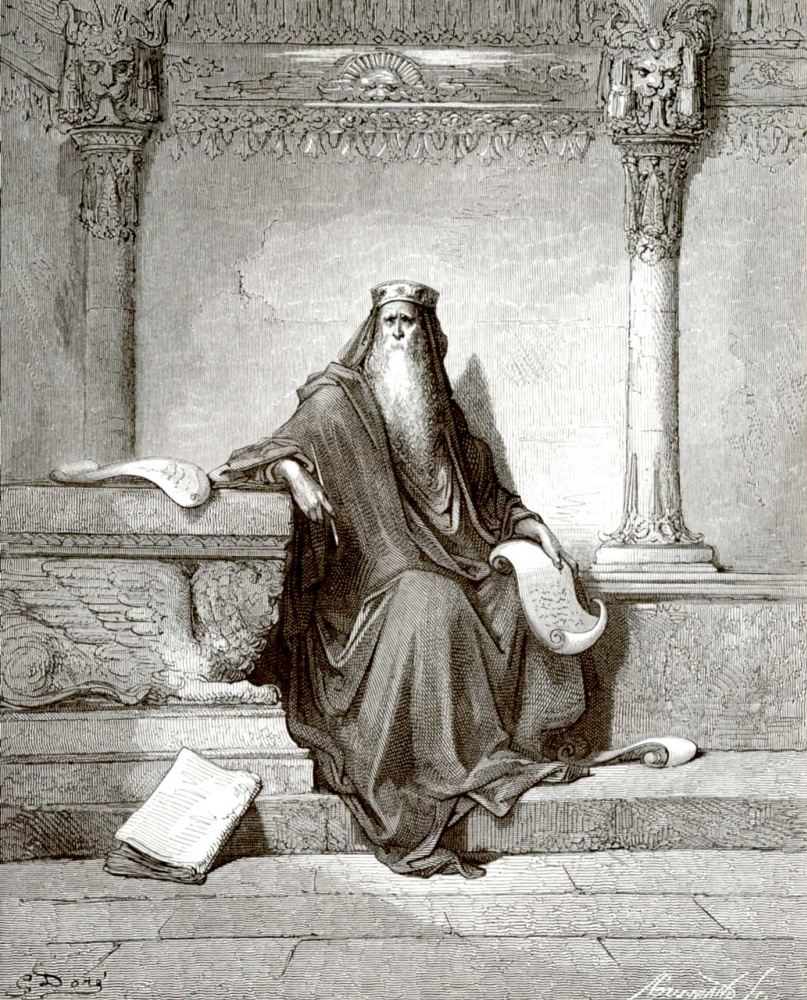 Paul Gustave Dore. Bible illustration: the wise Solomon