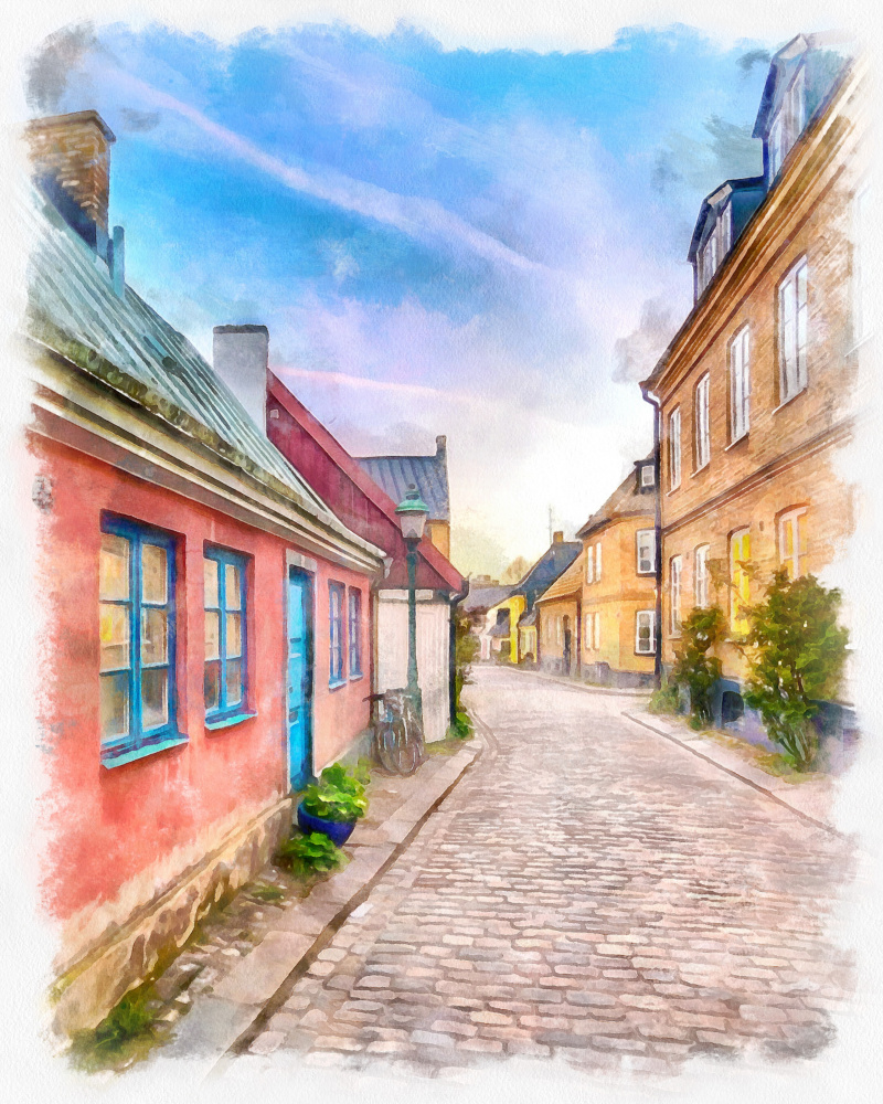 Melrom. Street in the city of Lund.