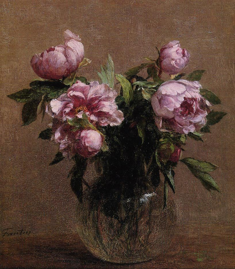 Henri Fantin-Latour. Peonies in a vase