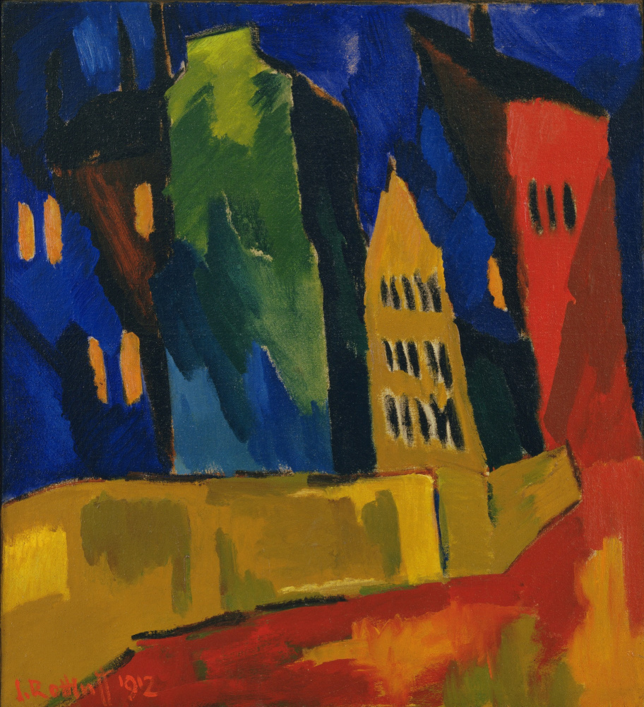 Karl Schmidt-Rottluff. Häuser in der Nacht