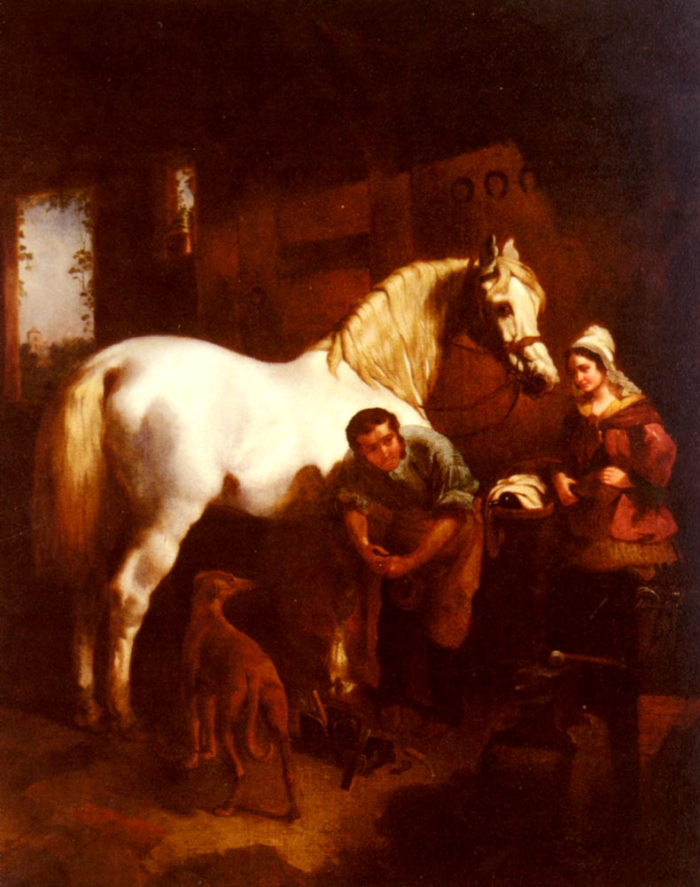 John Frederick Herring. The village blacksmith