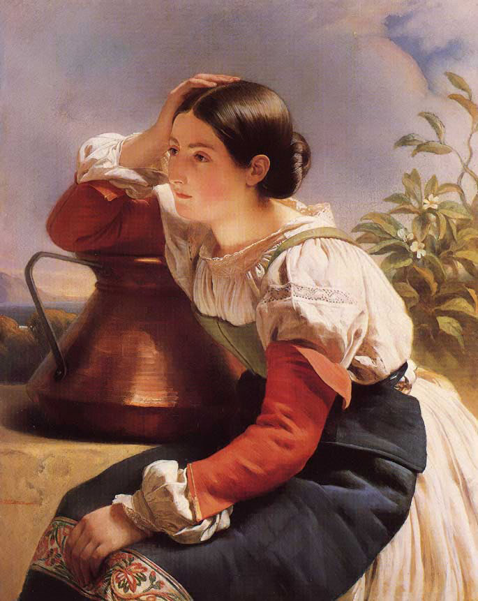 Franz Xaver Winterhalter. Young Italian girl at the well