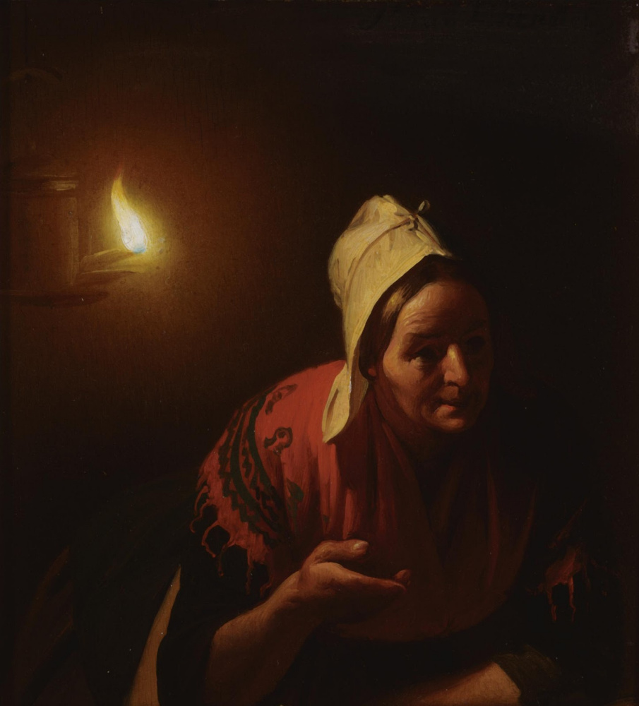 Petrus van Shendel. Conversation by candlelight.