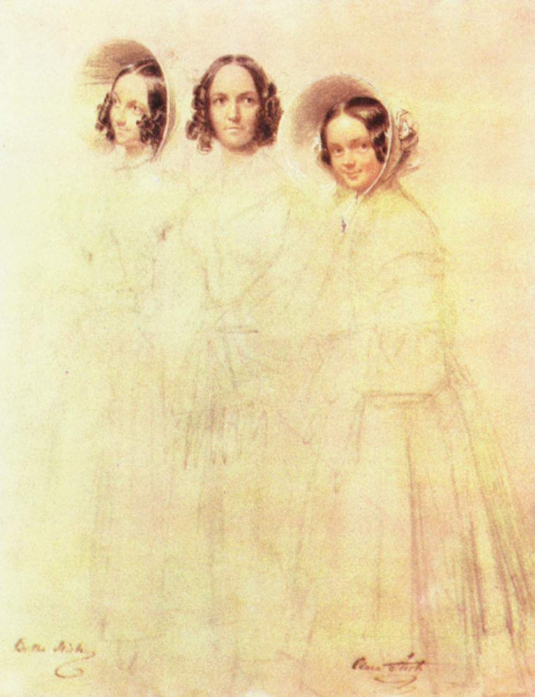 Franz Kruger. Portrait of Frau Grelinger with her daughters Bertha and Clara