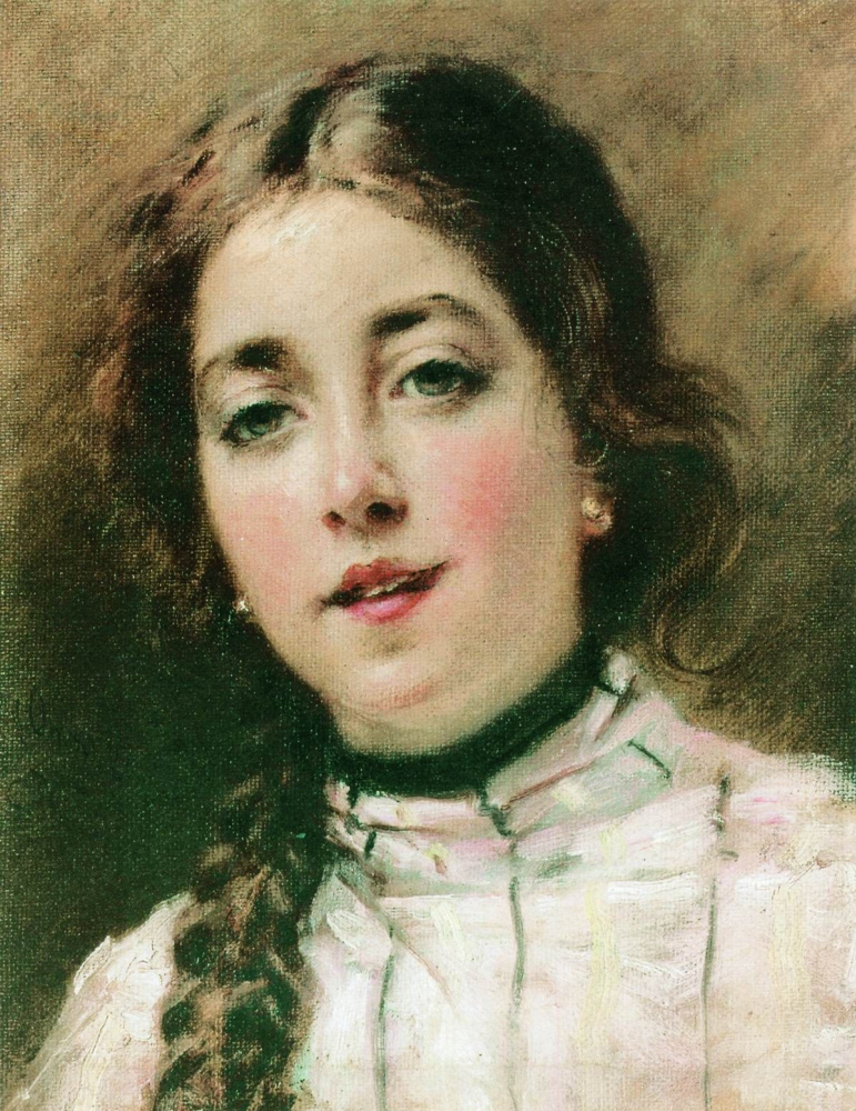 Konstantin Makovsky. Portrait of the artist's daughter. Olenka