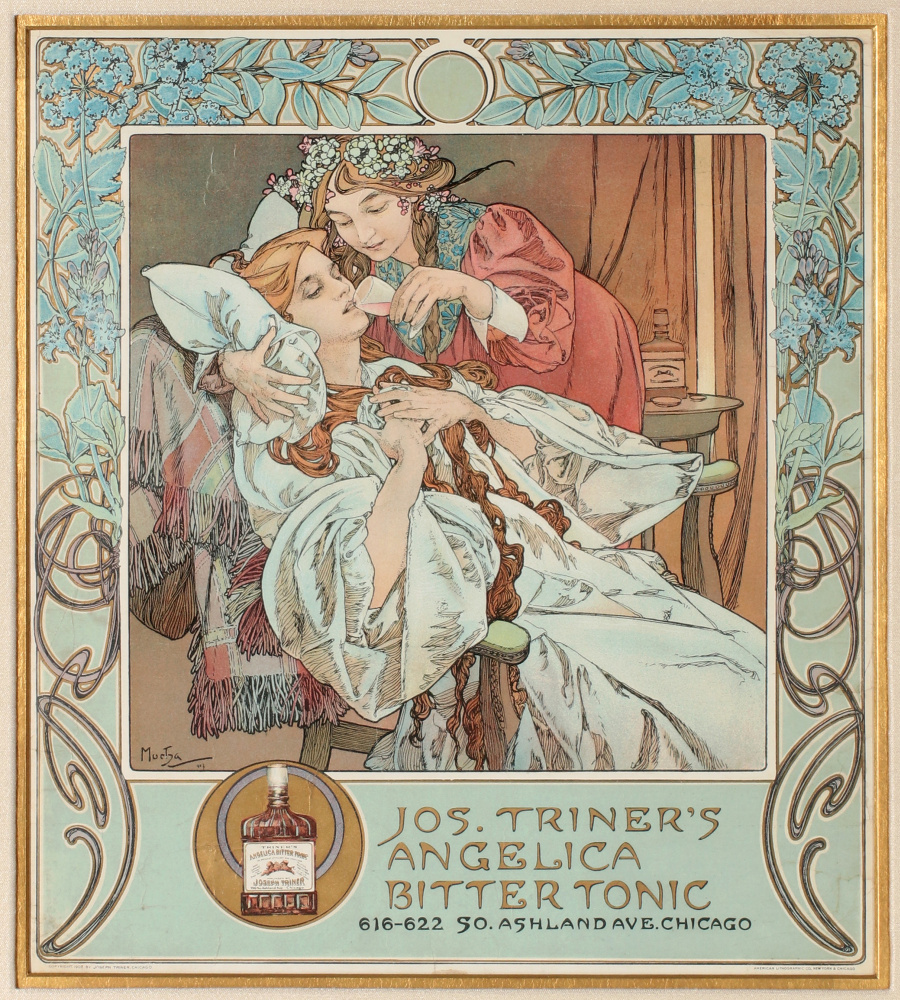 Alfonse Mucha. Bitter balm "Angelica Bitter"