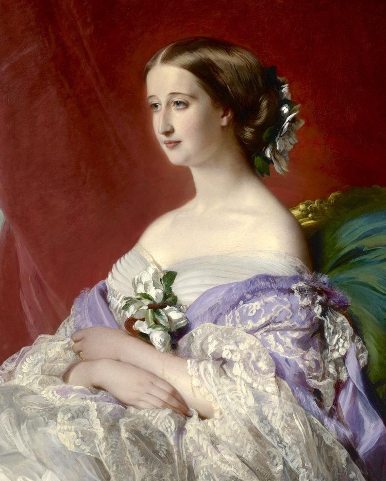 Franz Xaver Winterhalter. The Empress of France Eugenia (Eugenie de Montijo). Fragment
