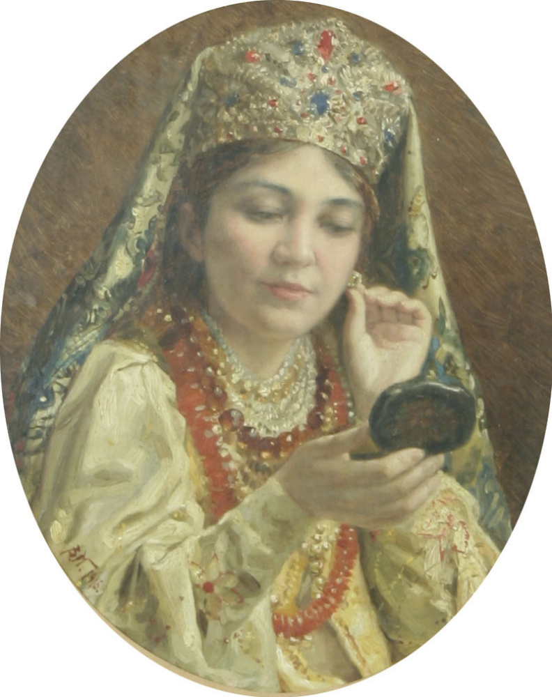 Vladimir Egorovich Makovsky. The girl looking in the mirror