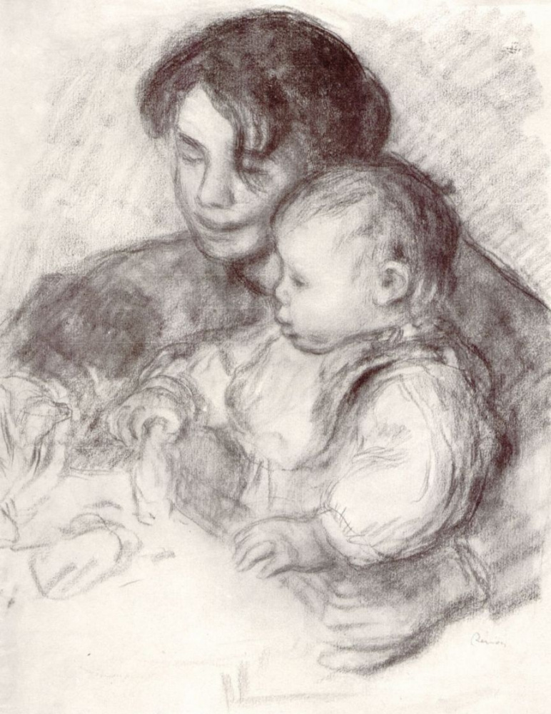 Pierre Auguste Renoir. A girl with a child (Jean and Gabrielle)