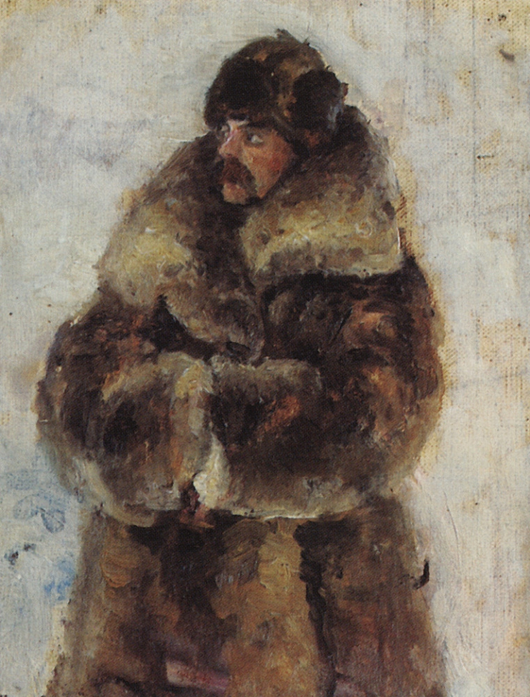 Vasily Surikov. A. I. Surikov in a fur coat. Study for the painting "the Capture of snow town"