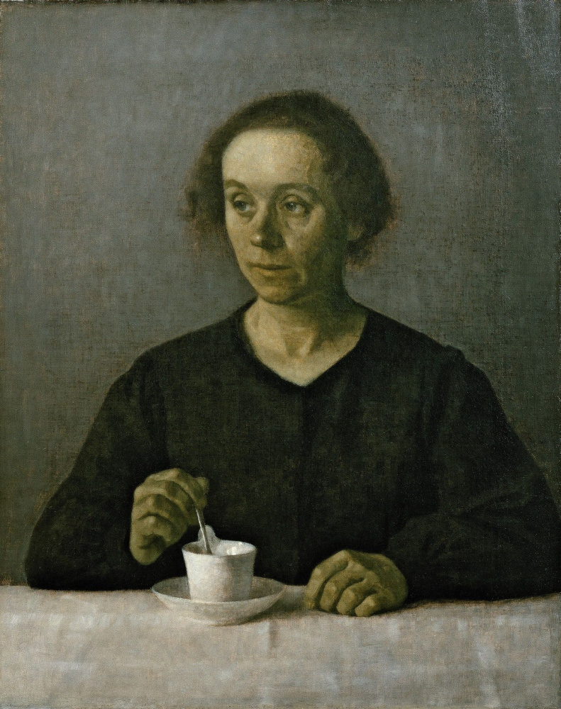 Вильгельм Хаммерсхёй. Portrait d'Ida Hammershoy avec une tasse de thé