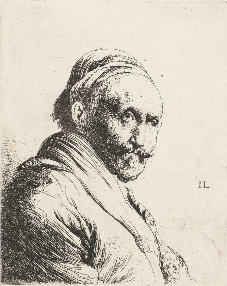 Jan Lievens. Portrait of an elderly man with a mustache
