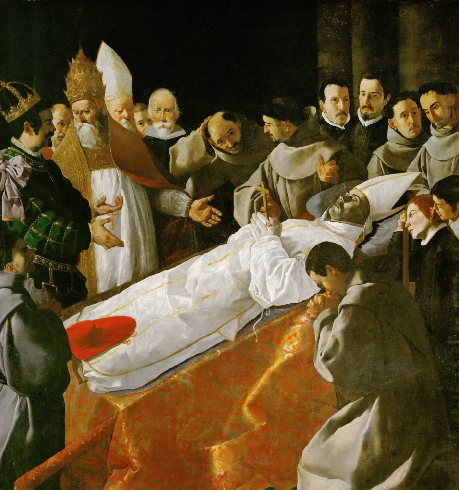 Francisco de Zurbaran. The burial of St. Bonaventure in the presence of Pope Gregory X and the king Jaime I of Aragon I