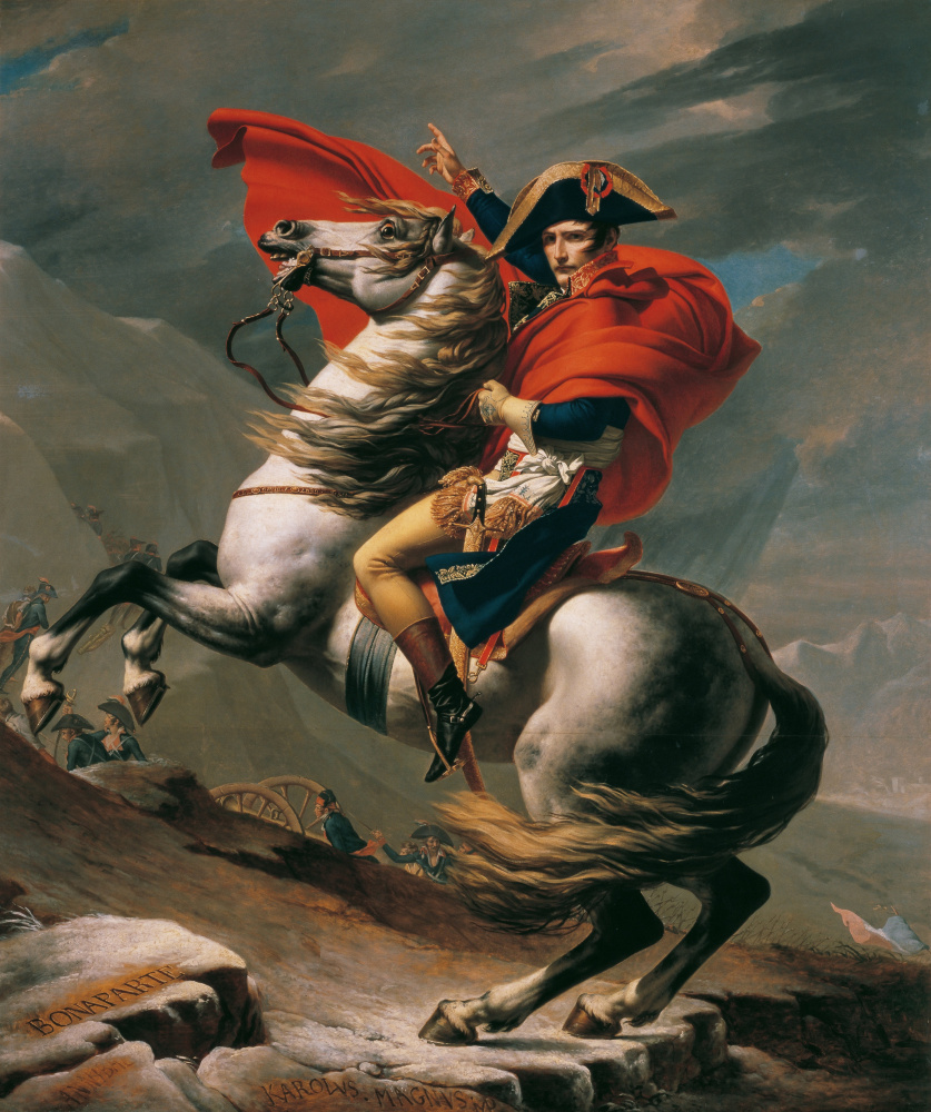 Jacques-Louis David. Napoleon at the pass Saint-Bernard IV