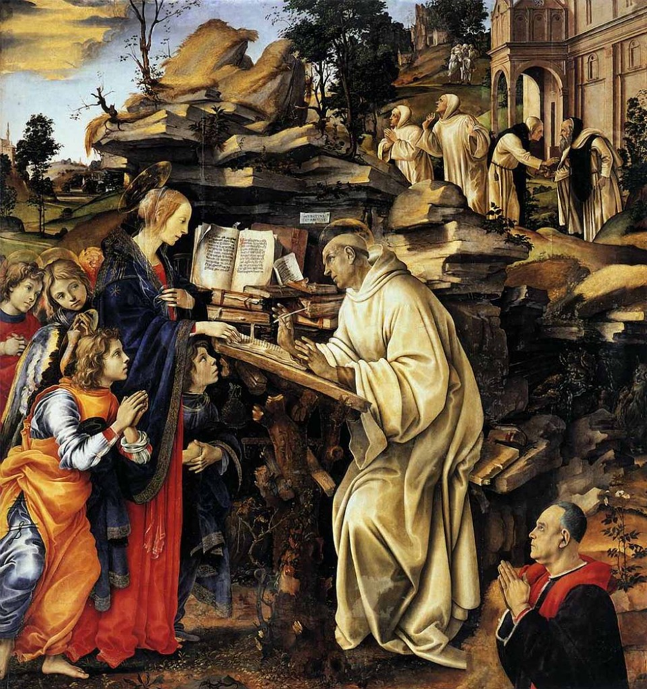 Filippino Lippi. The appearance of the virgin to St. Bernard