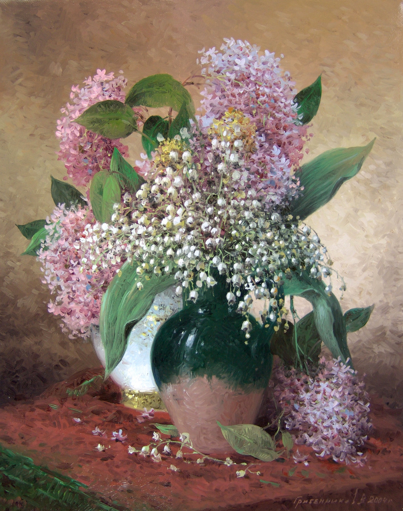 Vasily Ivanovich Gribennikov. Lilac and lilies of the valley