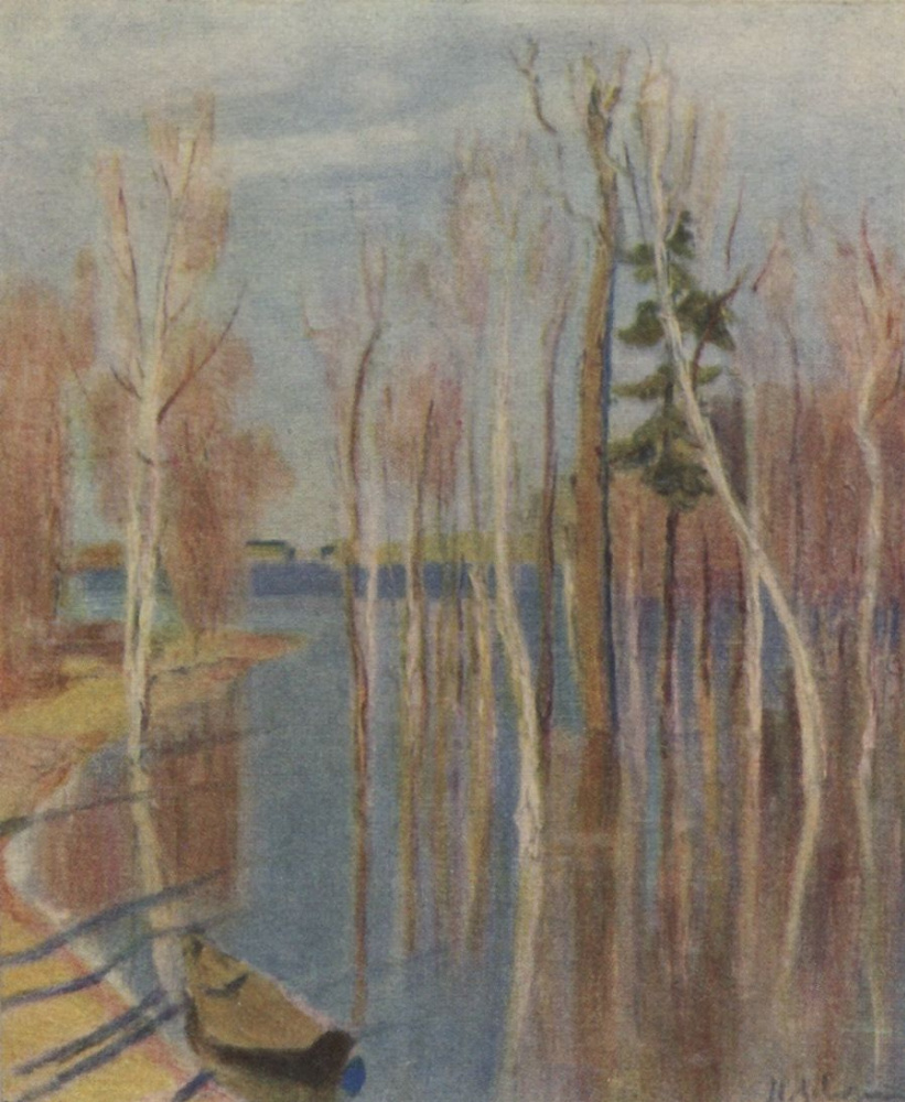 Isaac Levitan. Spring. Big water. A sketch of the same picture