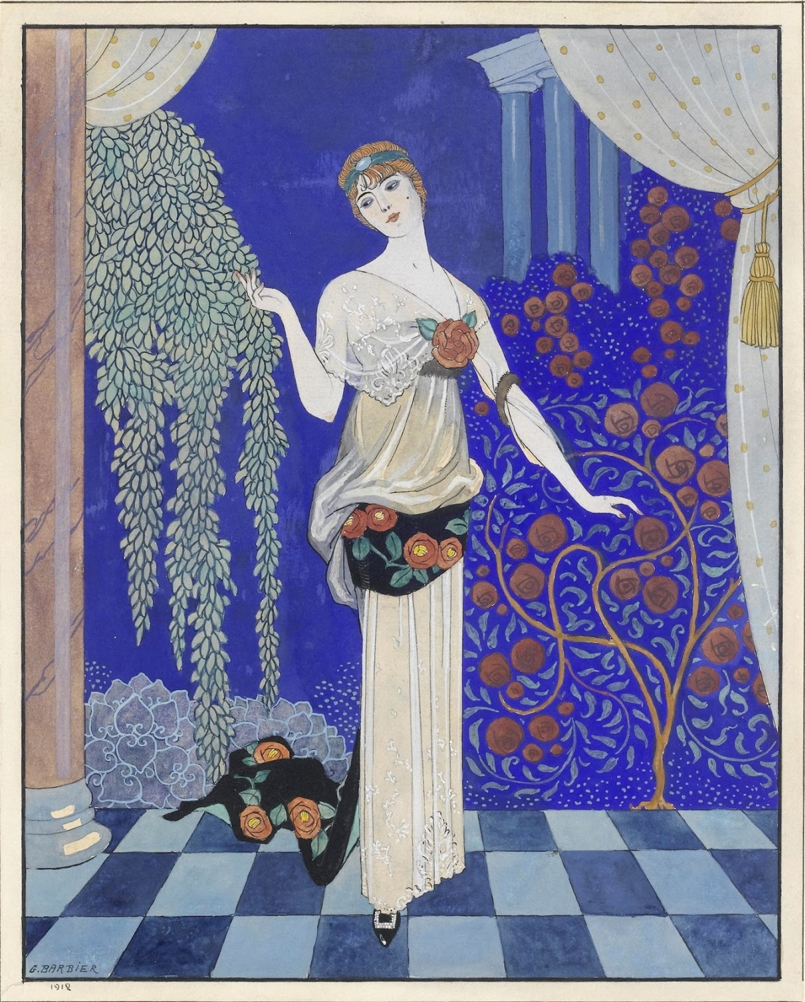 乔治巴比尔优雅的女孩, 1912, 23×29 厘米：作品描述| Arthive