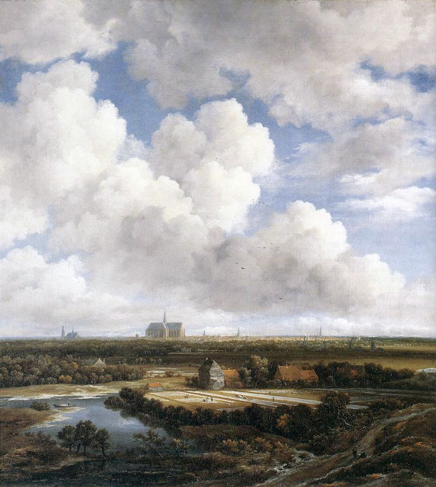 Jakob van Isaacs Ruisdael. Clouds and view of Haarlem