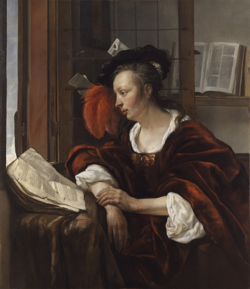 Gabriël Metsu. Femme lisant un livre par la fenêtre