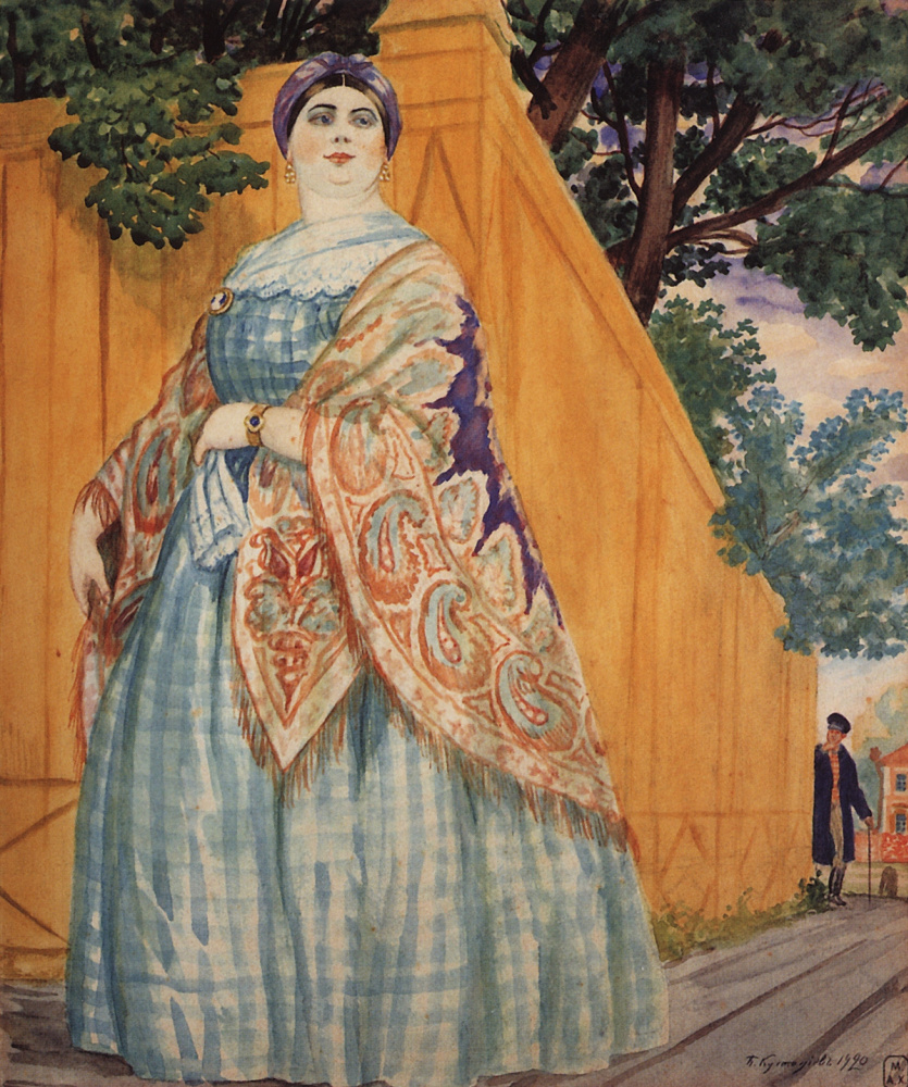 Boris Kustodiev. Merchant's wife on the walk. From the series "Russia. Russian types"