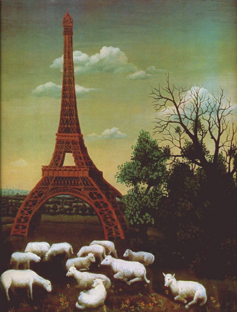 Ivan Generalić. Sheep at the Eiffel tower