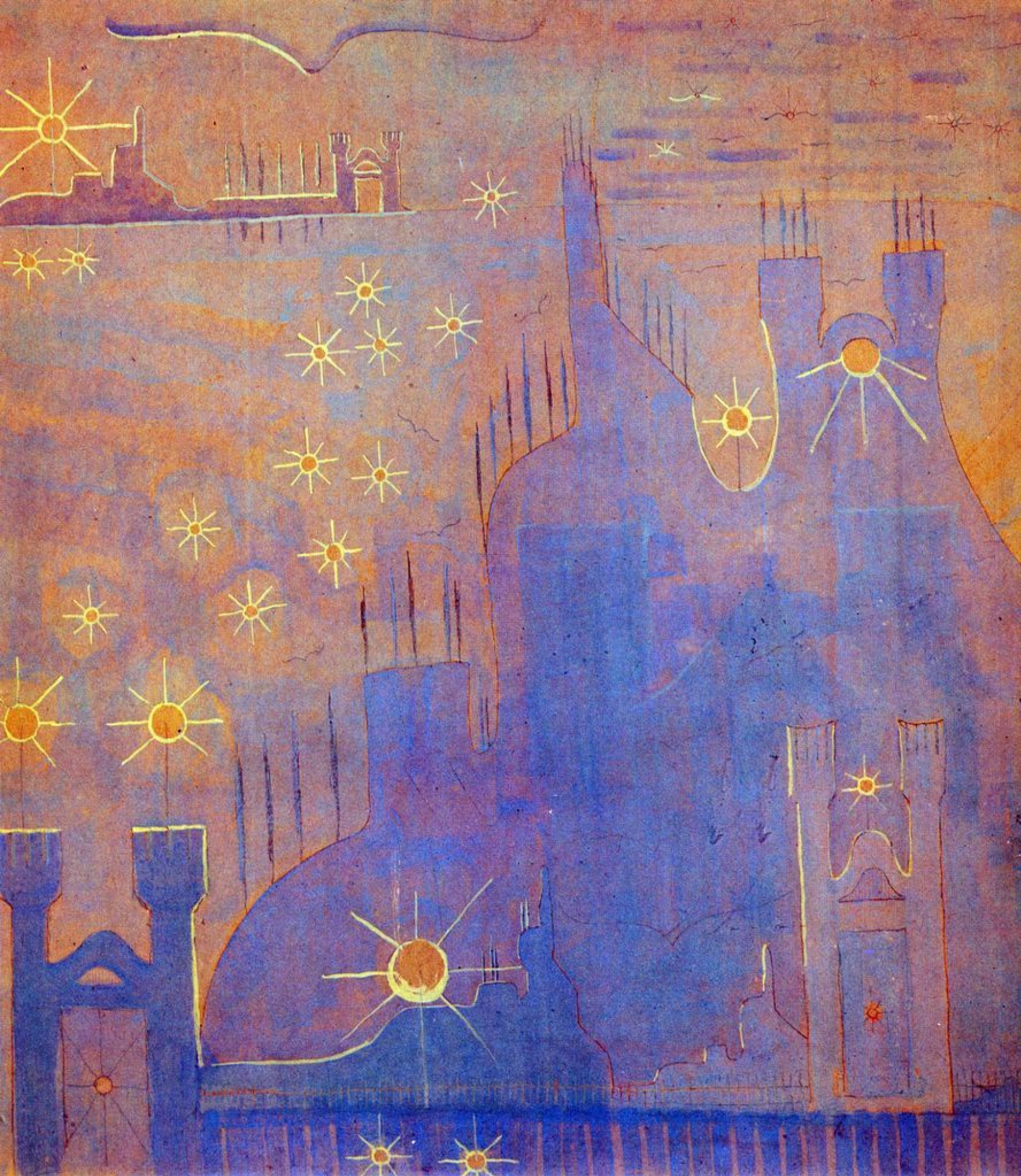 Sonata of the sun. Allegro, 1907, 59×63 cm by Mikalojus