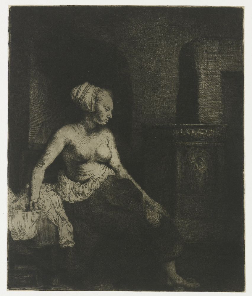 Rembrandt Harmenszoon van Rijn. Semi-Nude at the stove
