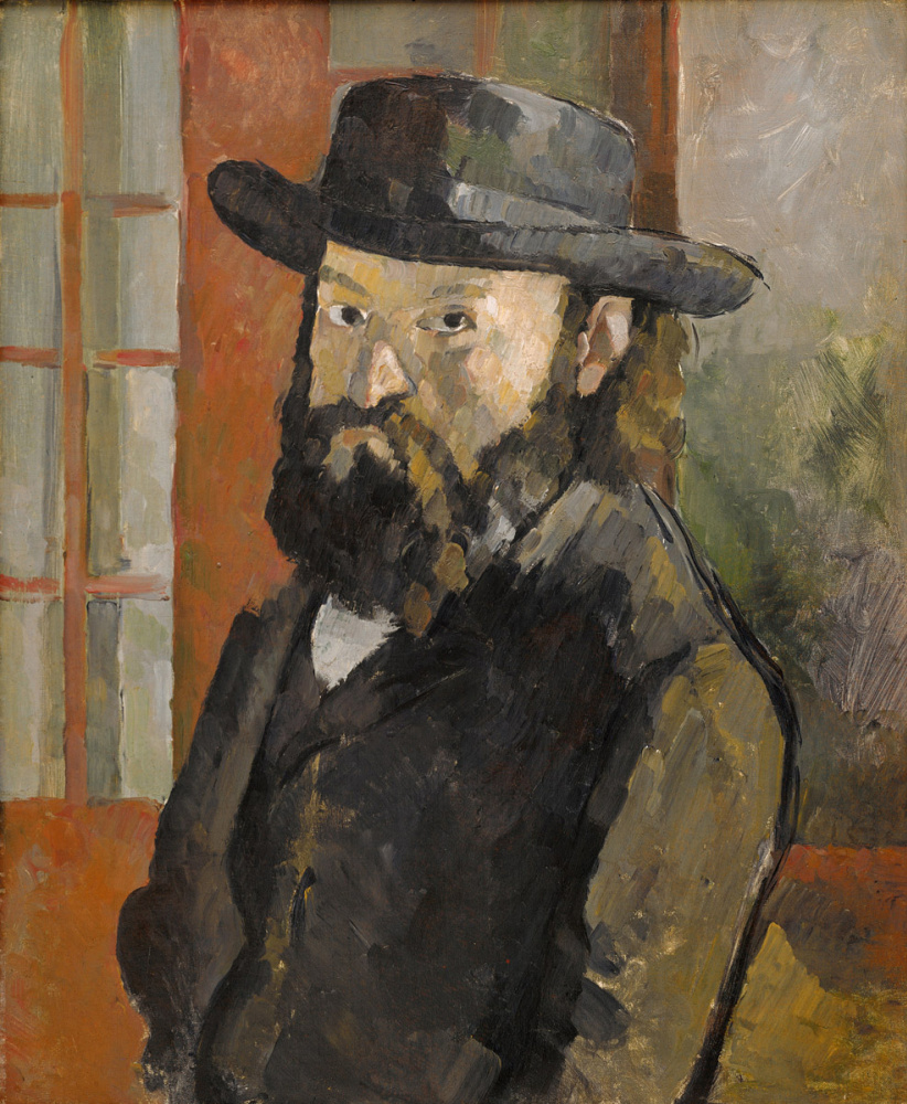 Paul Cezanne. Portrait of the artist wearing a wide-brimmed hat
