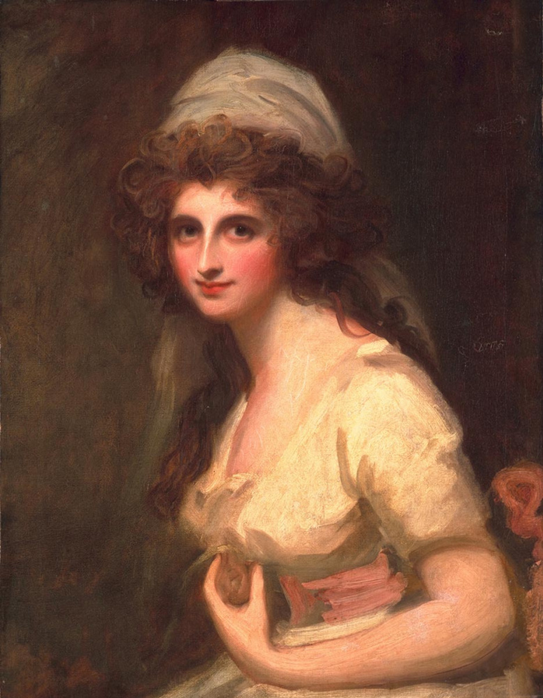 George Romney. Emma Hart, later Lady Hamilton, in a white turban