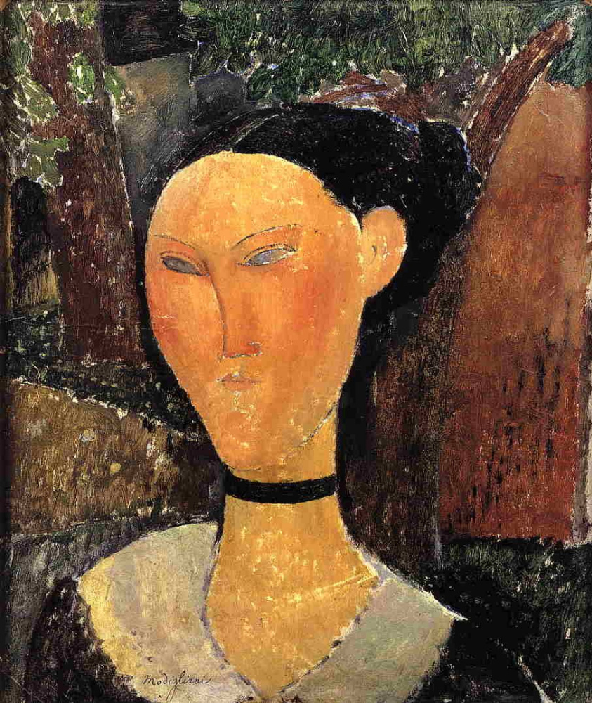 Amedeo Modigliani. Woman with velvet ribbon (Portrait of Beatrice Hastings)