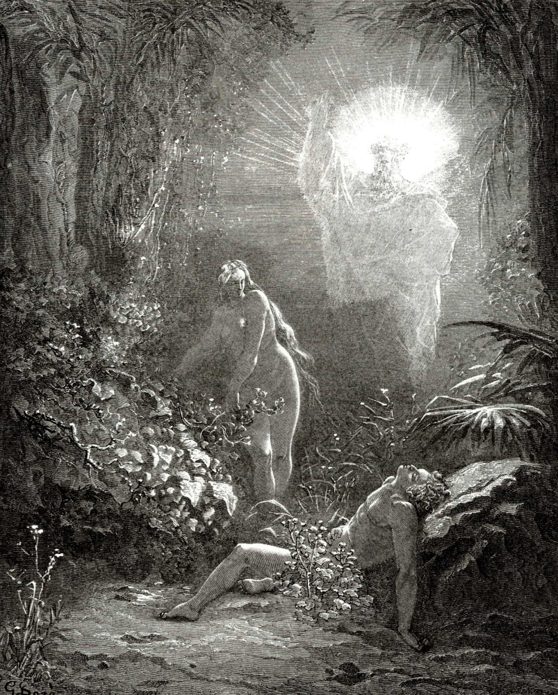 Paul Gustave Dore. Bible illustrations: the creation of Eve