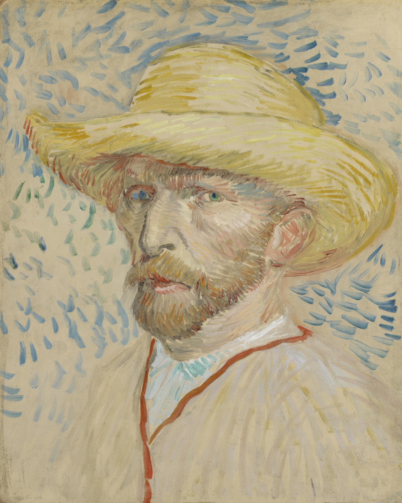Vincent van Gogh. Self-portrait in a straw hat
