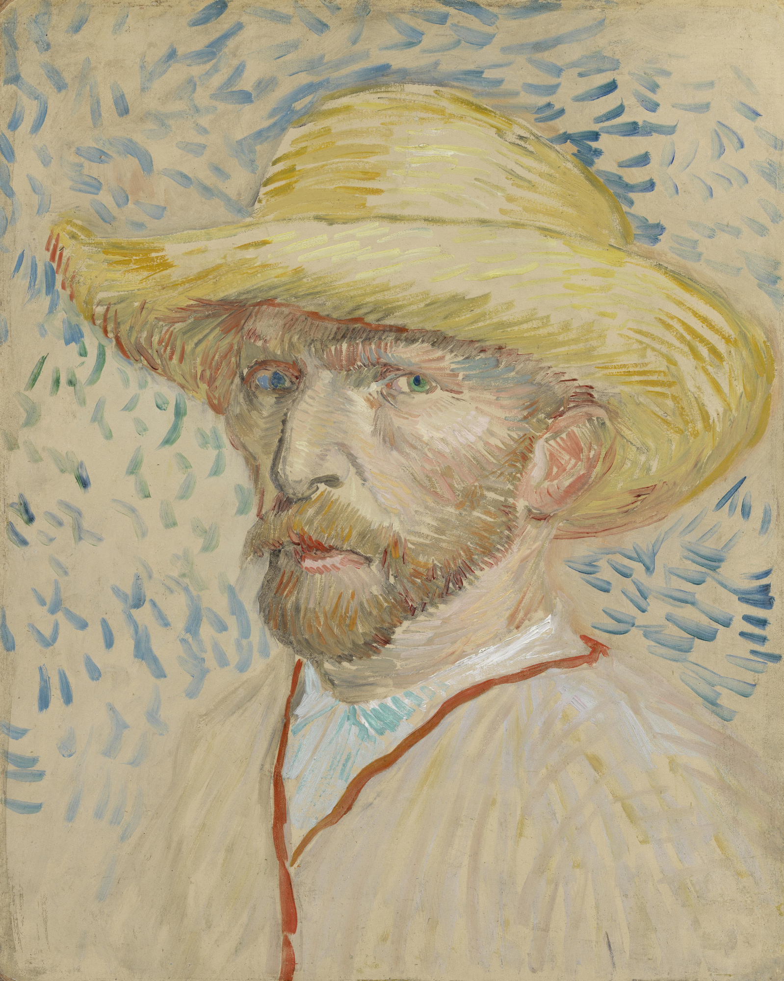 Buy digital version: Self-portrait in a straw hat by Vincent van