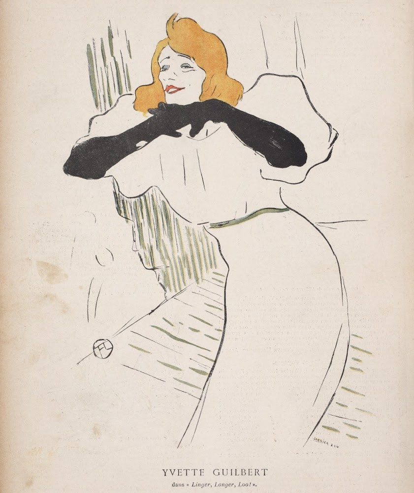 Henri de Toulouse-Lautrec. Yvette Guilbert, illustration from Le Rire 22 Dec 1894