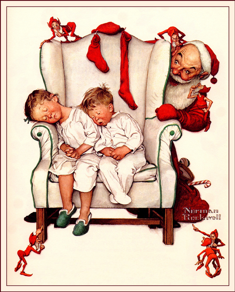 Norman Rockwell. Waiting for Santa